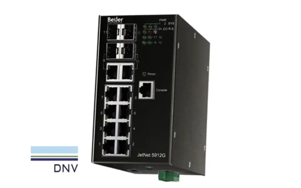 Beijer JetNet 5912G‑2C2F – DNV‑certified 12‑port managed Gigabit marine switch