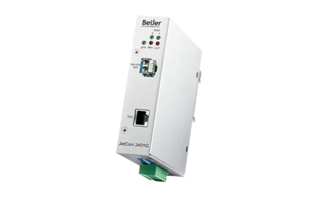 Beijer JetCon 3401G – Industrial Gigabit Ethernet/fiber media converter